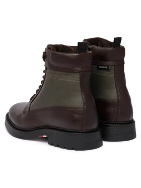 Gležnjače Tommy Hilfiger Corporate Casual Mix W Wpm Boot Tamno smeđa