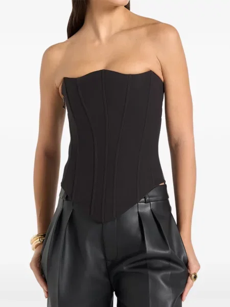 Top Manière De Voir cu șireturi din dantelă tip corset negru