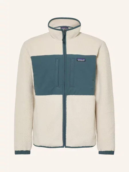Patagonia Fleecová Mikina Retro Pile krémová / petrolejová