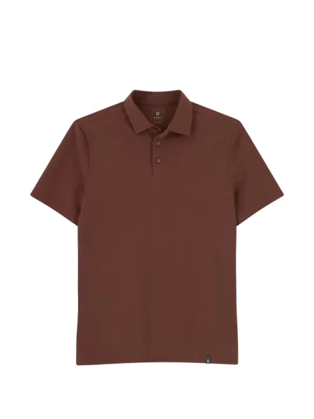 Tricou polo Boggi Milano din jerseu maro
