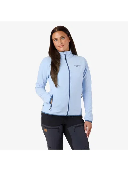Bluza Polarowa Rozpinana Wędrówki Kobieta Stryn Elastyczny W Cztery Strony niebieska