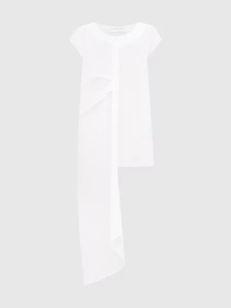 Блуза асиметричного крою з рамі Marc Le Bihan біла