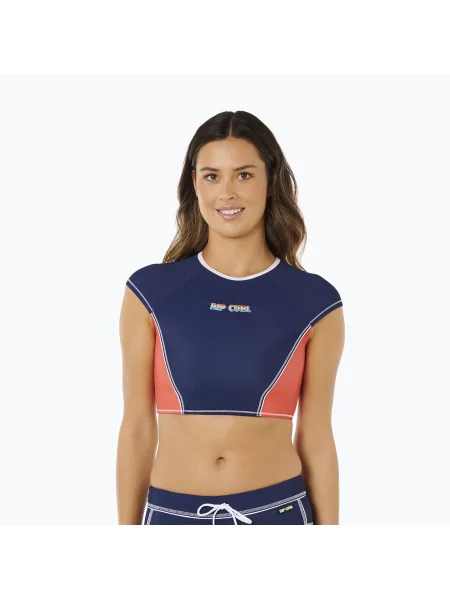 Tricou de înot pentru femei Rip Curl Surf Tide Crop Rashvest dark navy