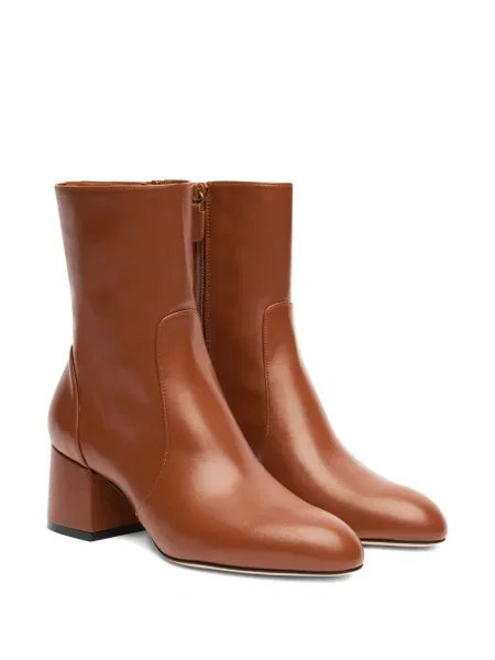 Cizme scurte Stuart Weitzman cu toc bloc maro