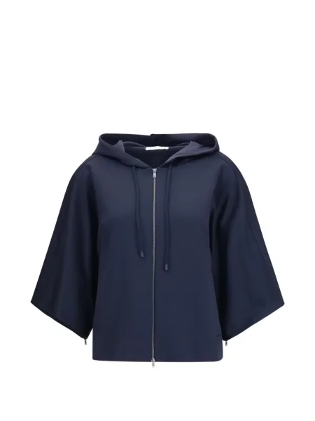 Hanorac cu glugă Max Mara evazat albastru