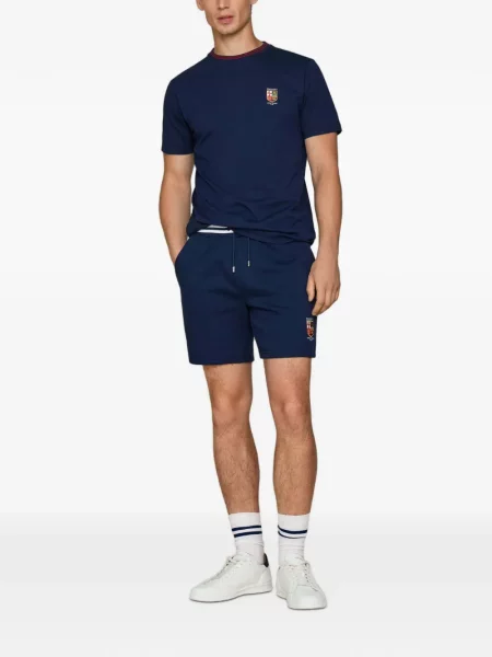 Tricou Hackett London cu broderie albastru