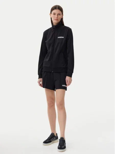 Adidas Komplet bluza i szorty sportowe Essentials Linear czarny