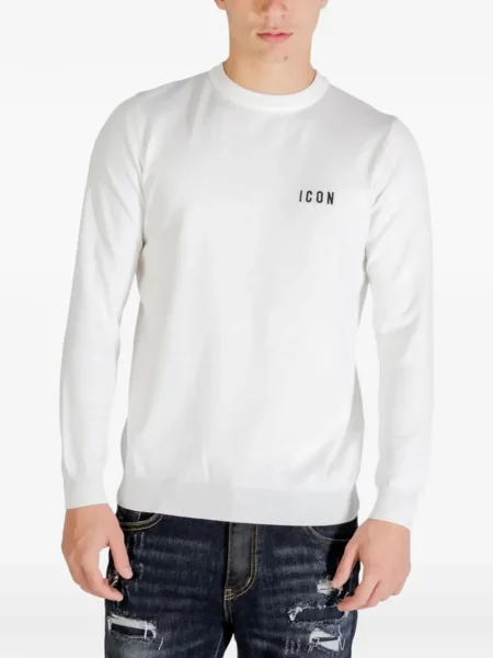 Pulover Icon Brand cu imagine alb