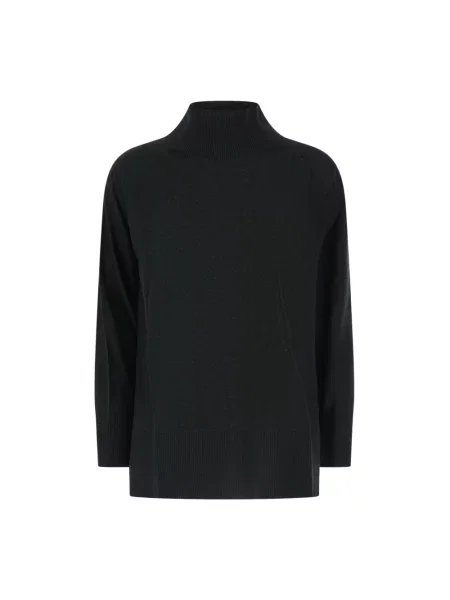 Lniany sweter z golfem Kangra czarny
