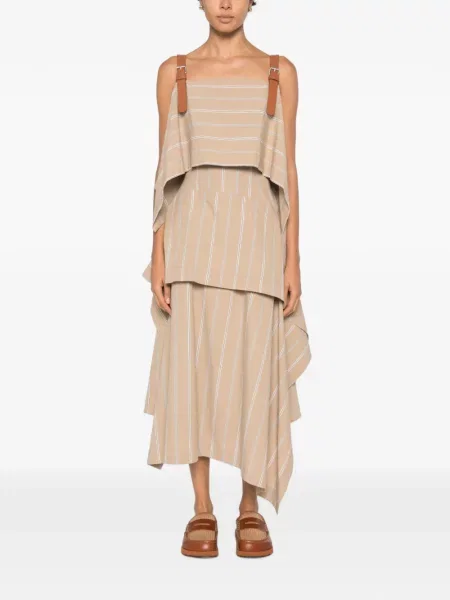 Rochie maxi Moschino cu dungi cu bretele