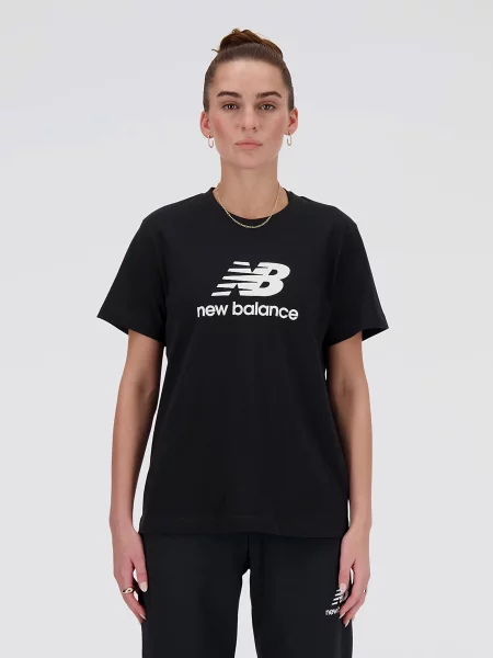 New Balance Stacked Logo Футболка чорний