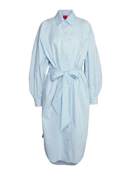 HUGO Dolga srajca Kameran svetlo modra