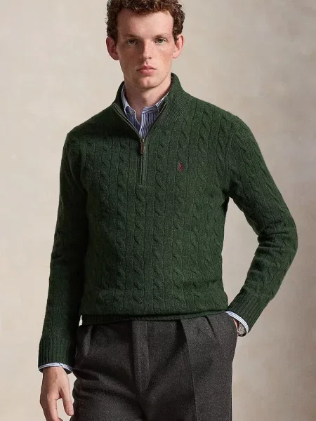 Polo Ralph Lauren pulover pentru bărbați din lână verde