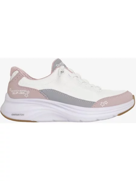 Buty do biegania dziecięce Skechers Slip-Ins Contour Foam Cozy Fit różowoszary 27 biały