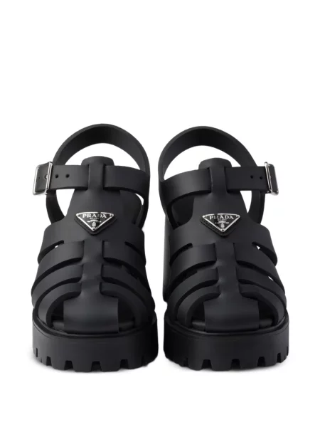 Sandale Prada cu platformă cu cataramă negru