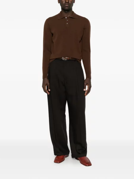 Lung tricou polo Drumohr maro