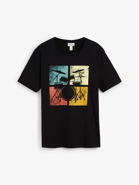 T-shirt z czystej bawełny organicznej czarna