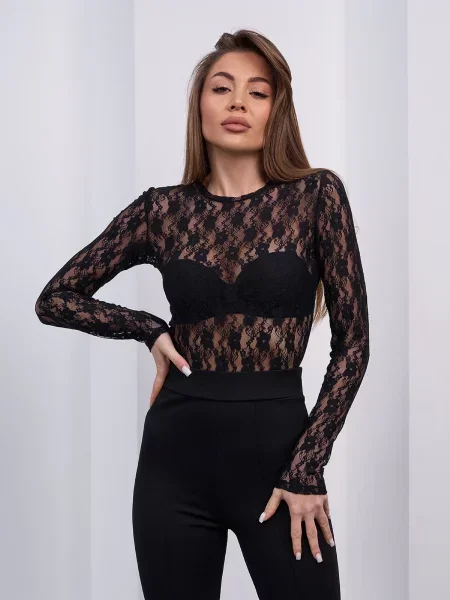 Боді ISSA Plus комбінований верх чорний