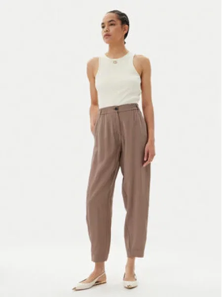 ACCESS FASHION Kalhoty z materiálu béžová