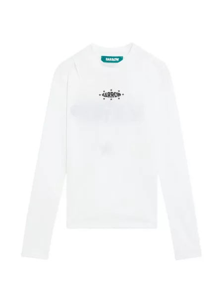 Lung tricou Barrow cu imagine alb