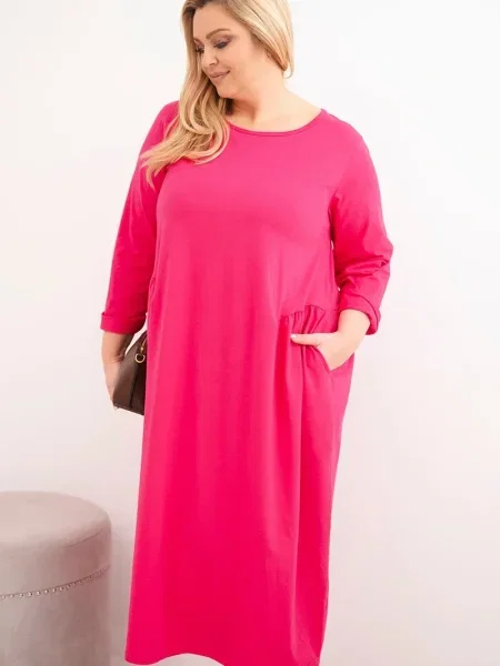 Rochie maxi Kesi Włoski cu mâneci lungi alb