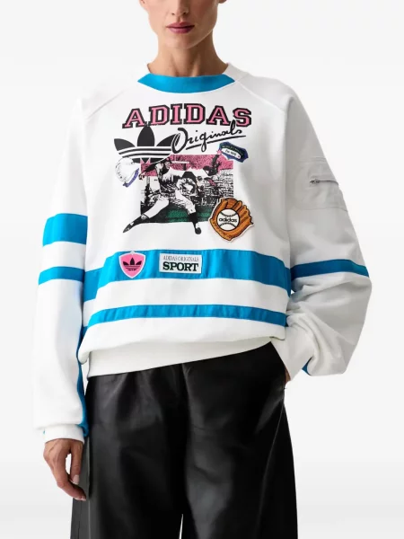 Hanorac Adidas cu dungi cu imagine plasă negru