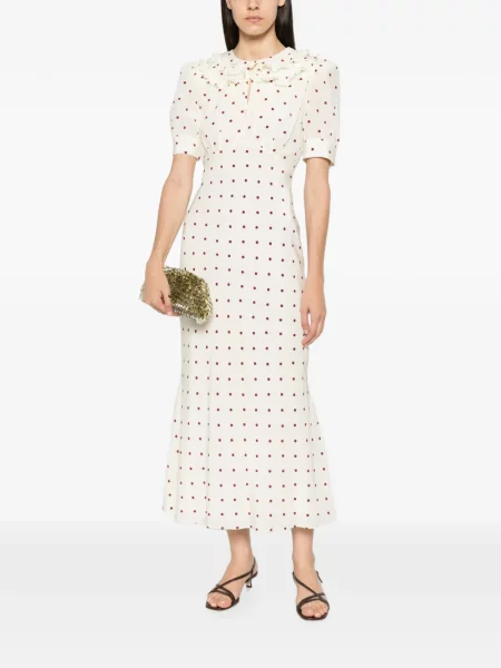 Rochie midi Alessandra Rich cu buline cu volane