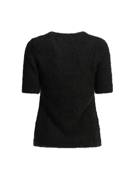 Dzianinowy krótki sweter Khaite czarny