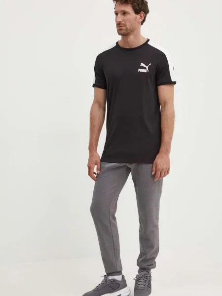 Puma t-shirt T7 z aplikacją czarny
