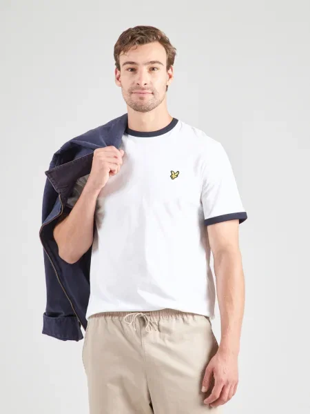 Lyle & Scott Tricou albastru noapte / galben alb