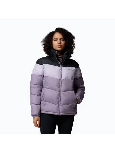 Geacă izolată pentru femei Columbia Puffect II Colorblock shale purple/lavender pearl/black negru