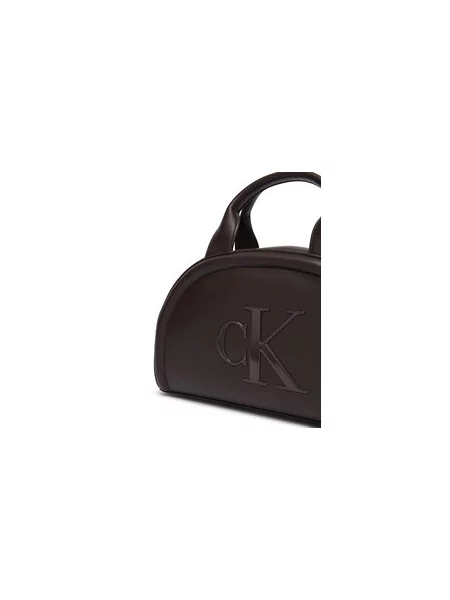 Calvin Klein Táska Bold Ck Dome Crossbody Bordó barna