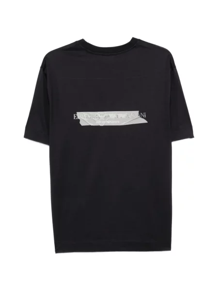 Тениска Emporio Armani с принт черно