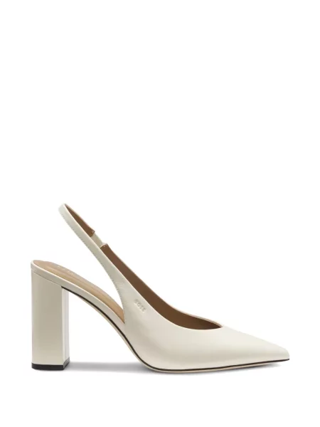Pantofi cu toc Boss din piele slingback cu bretele