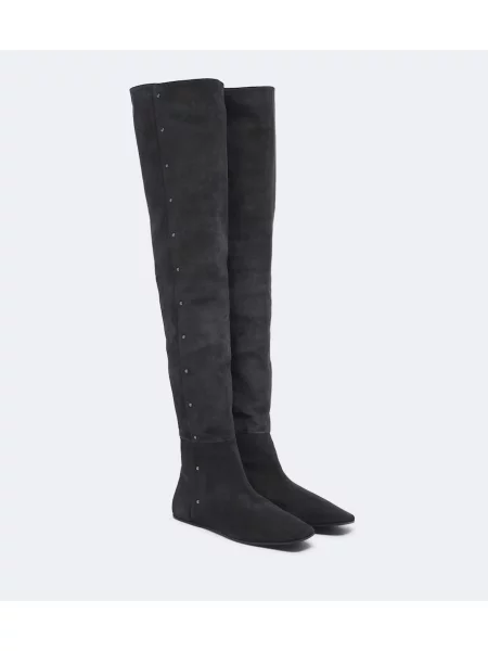 Cizme Max Mara din piele de căprioară cu tepi gri