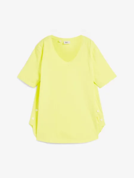 Szeroki T-shirt z bawełny organicznej zielona
