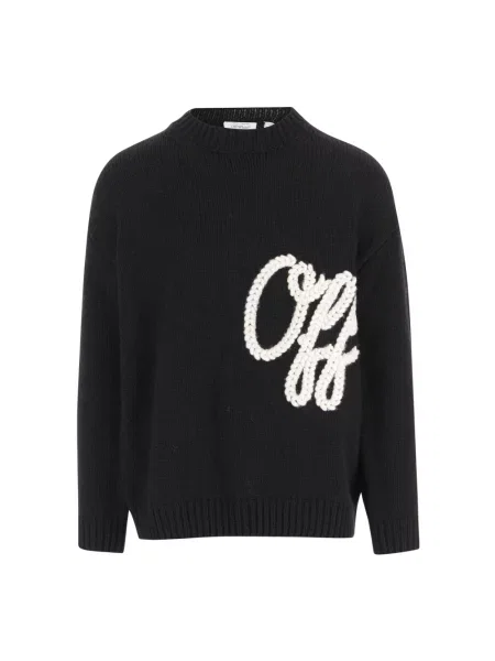 Sweter Off-white wełniany z logo biały