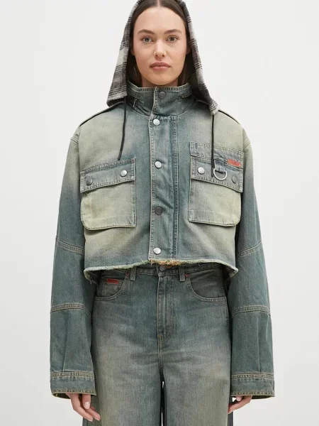 Куртка Martine Rose Cut Denim Jacket перехідна oversize рожева