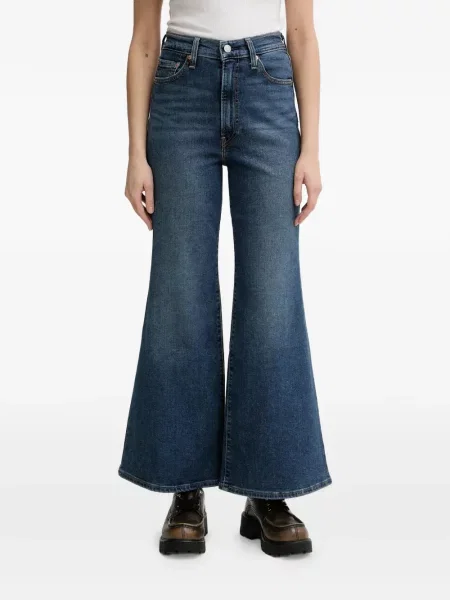 Карирани с яка дънки straight leg Levi's® с качулка синьо