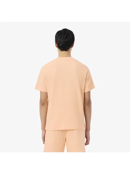 Lacoste T-Shirt Z Teksturowanego Dżerseju różowy