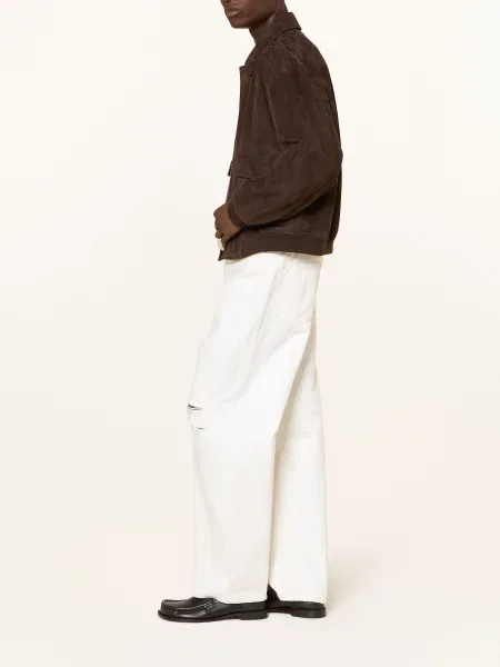 Frame Džíny Baggy Jean Volný Střih ofwd off white destructed bílé