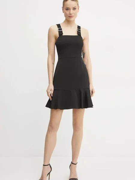 Armani Exchange sukienka mini rozkloszowana czarny