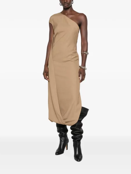 Rochie maxi Source Unknown asimetrică maro