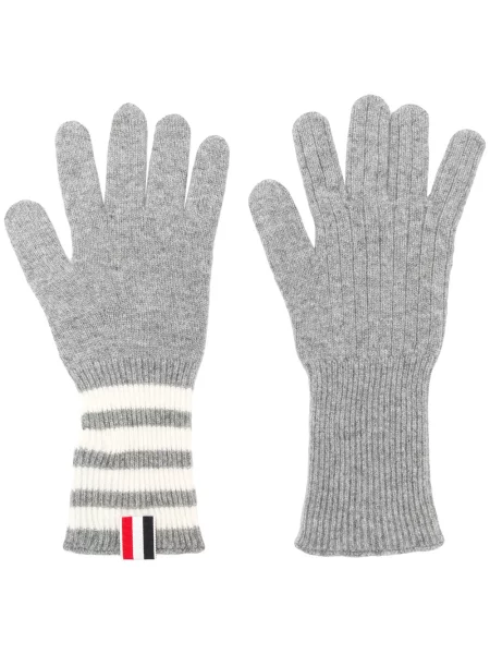 Mănuși Thom Browne din cașmir gri