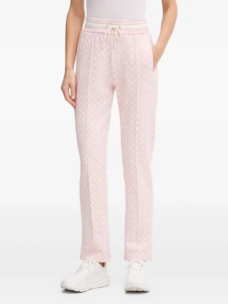 Pantaloni Guess alergare cu autograf roz