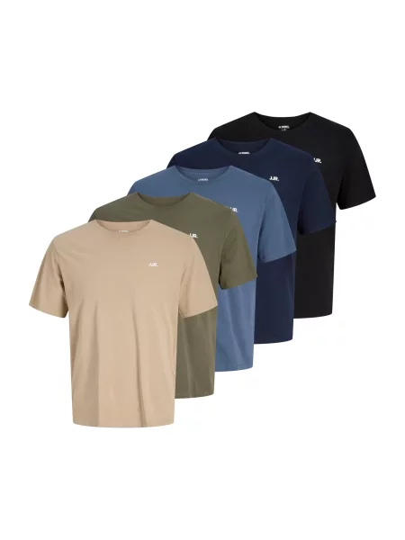 JJ Rebel Tricou JREBREBEL albastru marin / safir / maro deschis / oliv negru