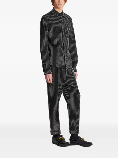 Cămașă cu dungi Balmain cu dungi de cristal negru