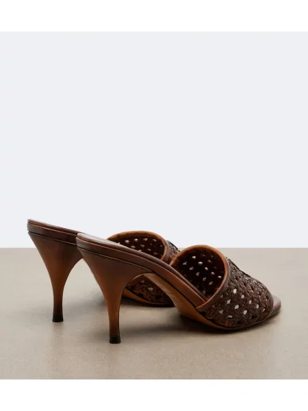 Usnjene mules Miu Miu rjava