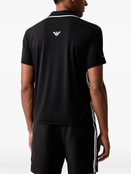 Поло тениска Ea7 Emporio Armani с принт черно