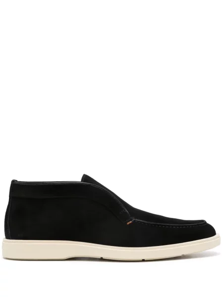 Botine Santoni din piele de căprioară slip-on negru